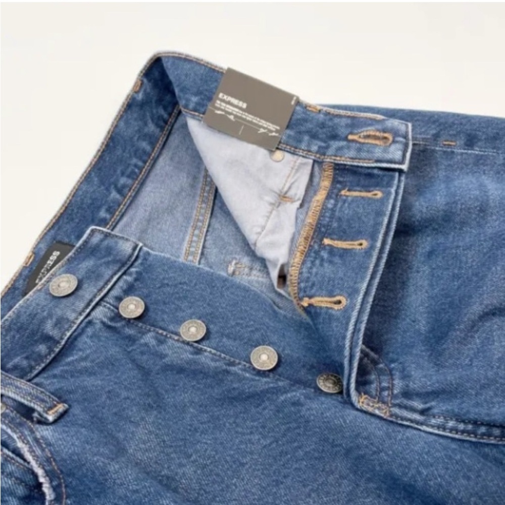 NWT Express High Waisted Original Cropped Dad Jeans Button Fly Size‎ 6 - Picture 5 of 7